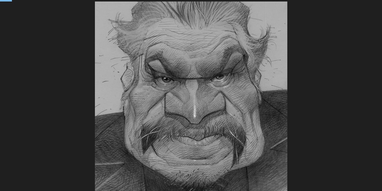 Joaquín Cosío hecho caricatura