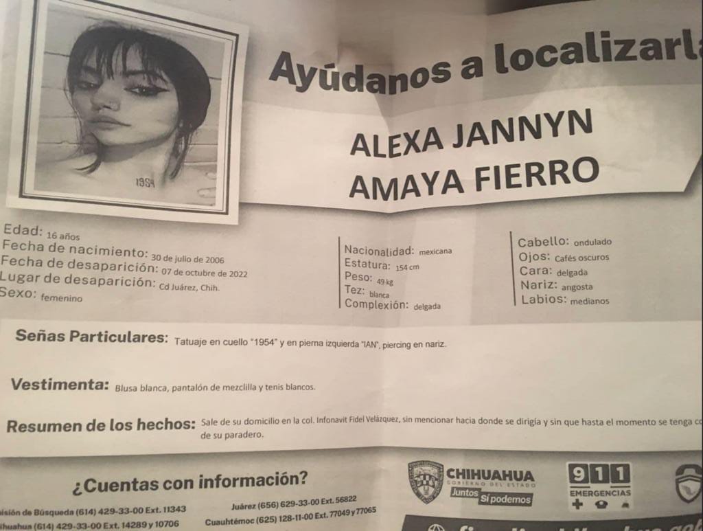 Solicitan apoyo de la comunidad para localizar a joven de 16 años