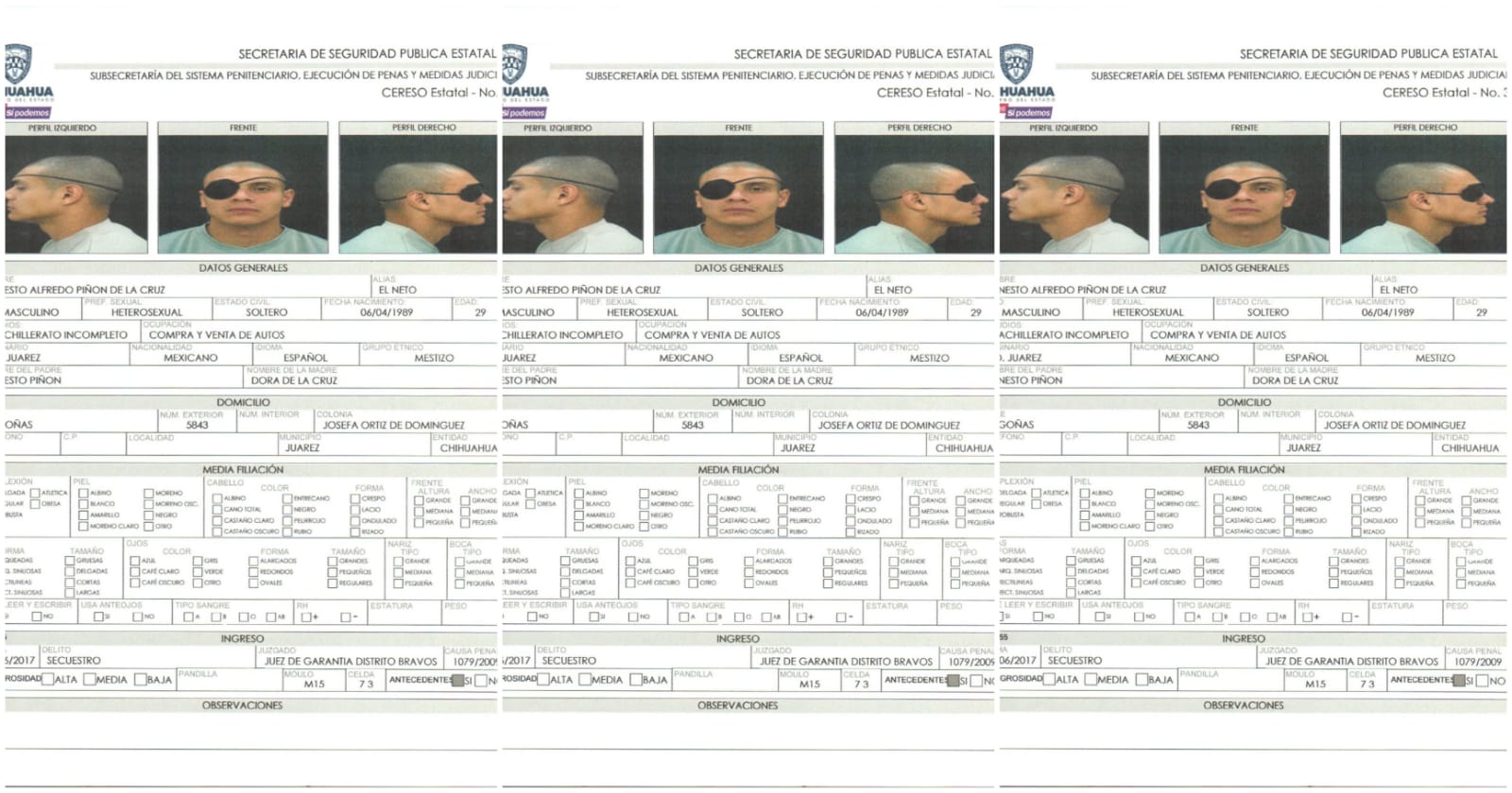 Se filtran identidades de reos fugados del Cereso