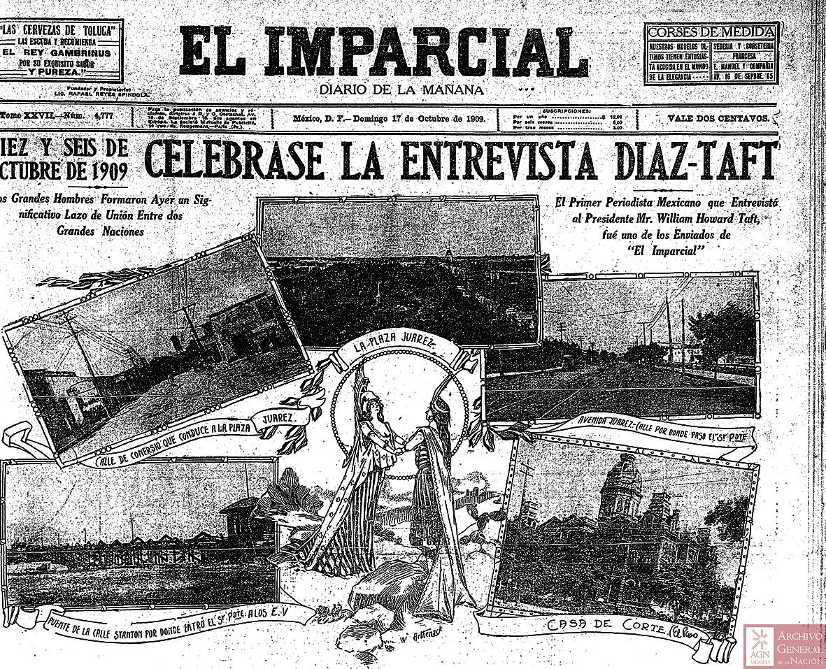 El día que se reunieron Porfirio Díaz y William Taft