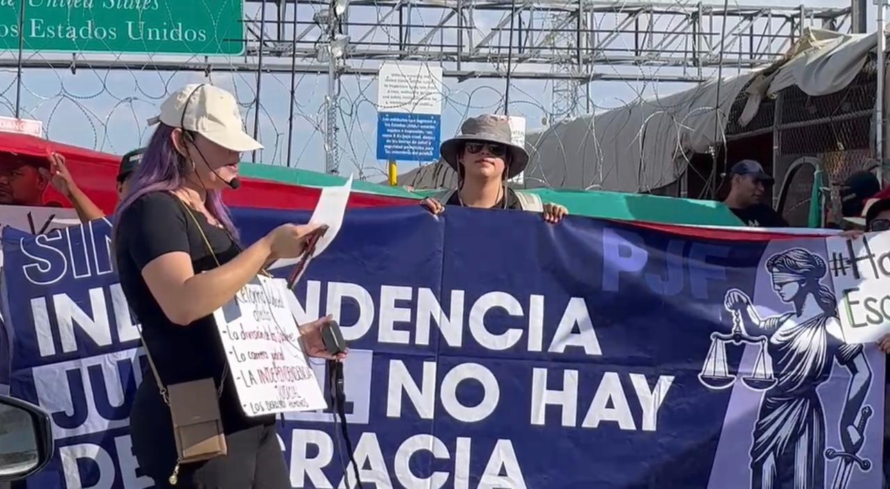 Protestan contra Reforma Judicial en Puentes Internacionales