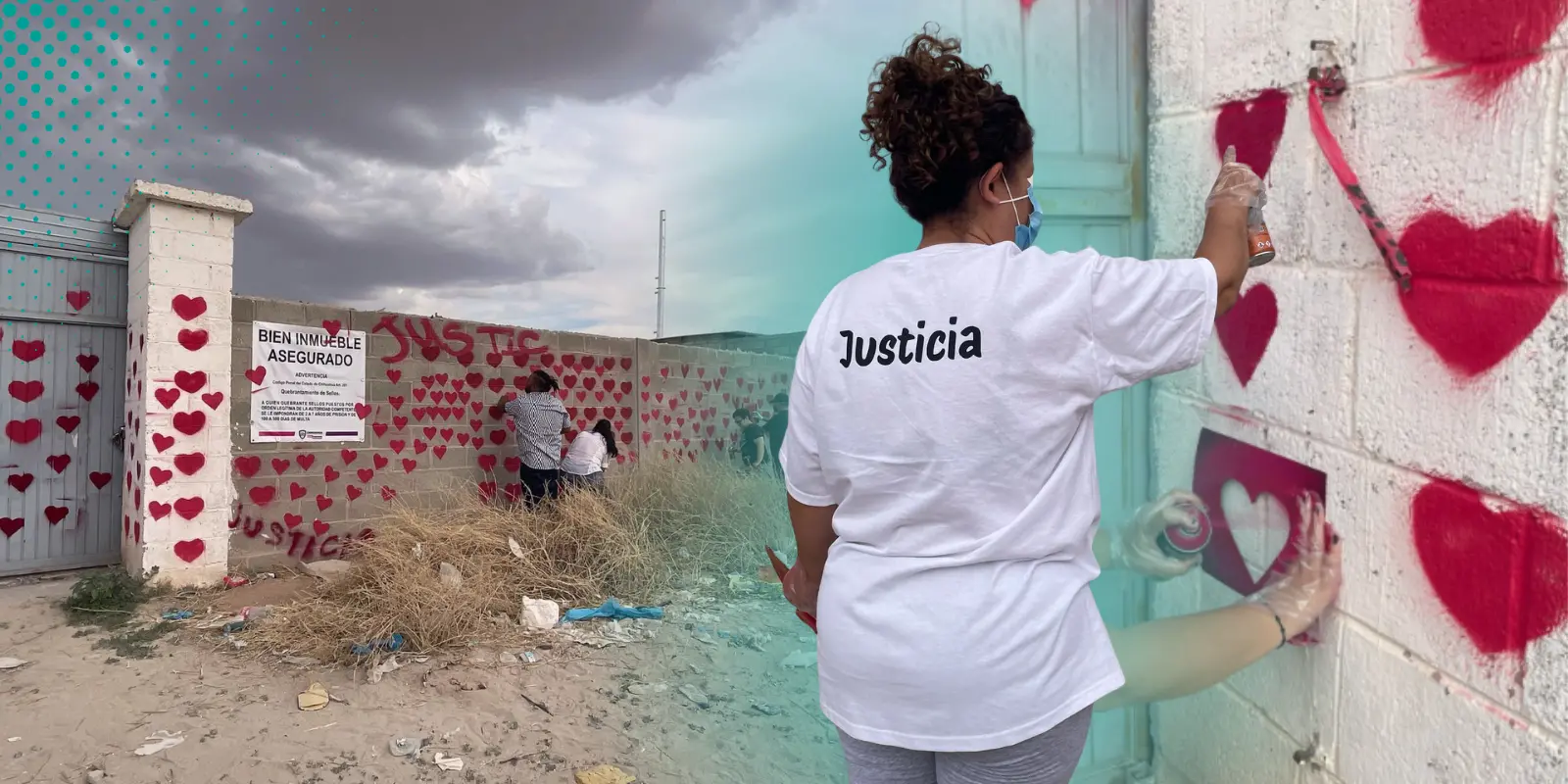 Marcan con 386 corazones fachada de crematorio Plenitud