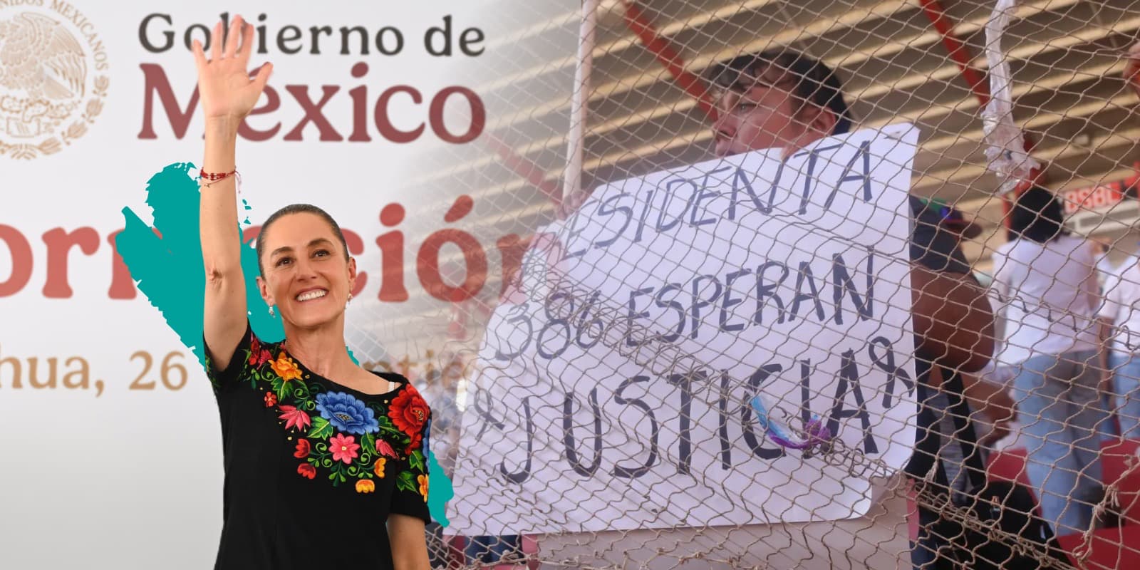 En medio de protestas, Claudia Sheinbaum da su informe en Ciudad Juárez