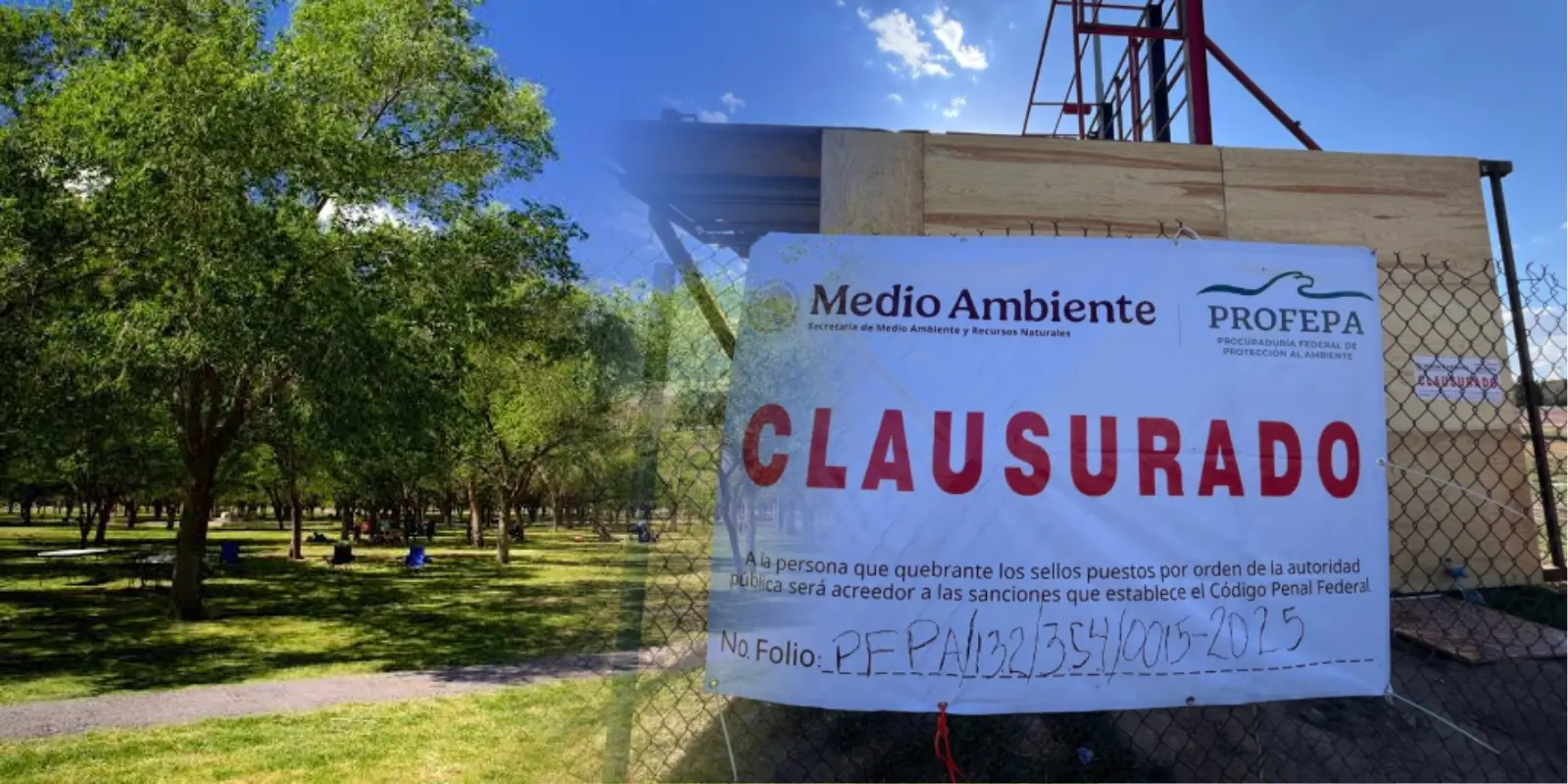 PROFEPA clausura Megabandera… pero el Grito se mantiene en El Chamizal