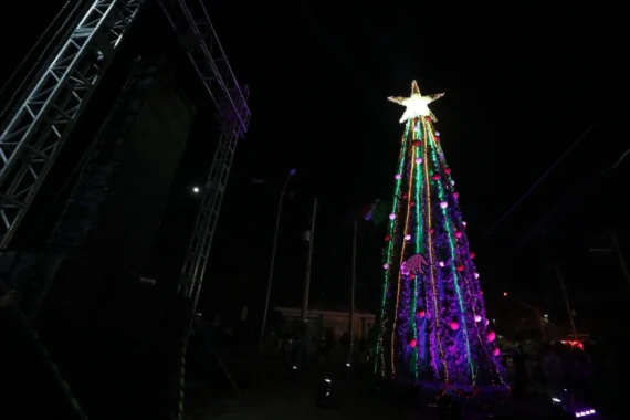 Luces, música y juegos: encendido de Árbol Navideño